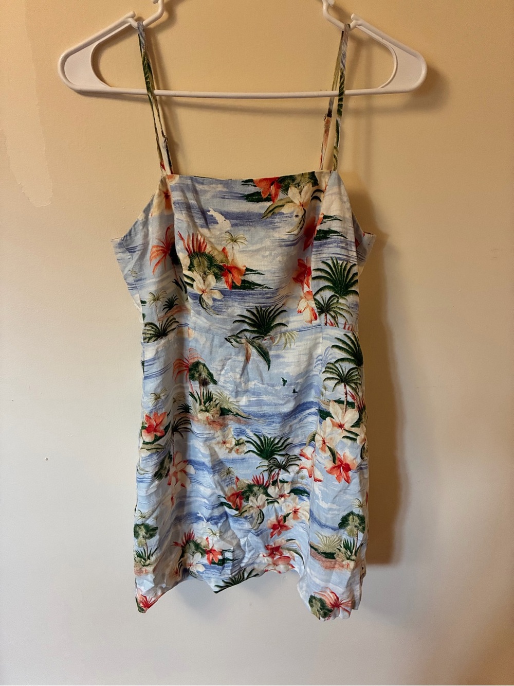 Forever 21 Tropical Floral Mini Dress - Light Blue, Green, Coral